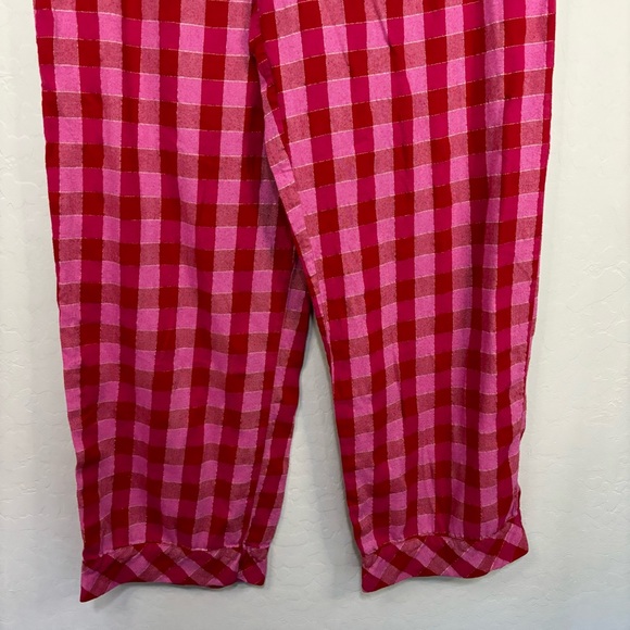 VICTORIAS SECRET Matching Pajama Set Long Sleeve Pants Pink Plaid Size Large - Picture 15 of 16